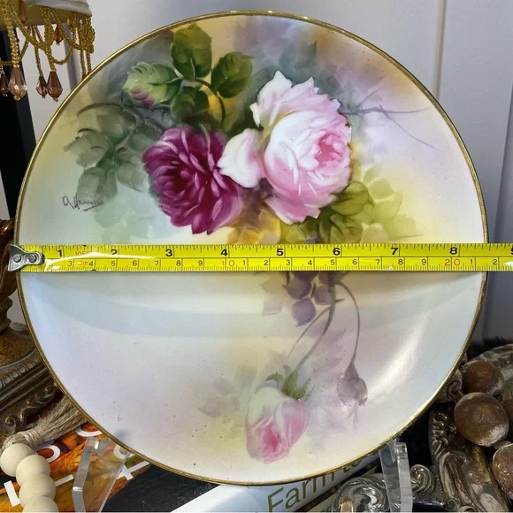 Noritake Hand Painted 8.5”Plate Decor Pink Roses Gold Rim Japan - Picture 8 of 8